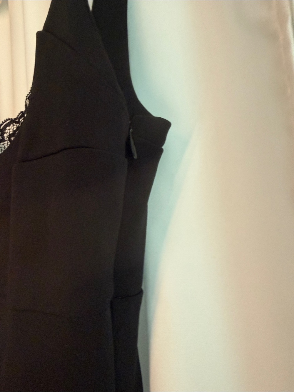 Express Black Lace-Trim Mini Dress - Picture 4 of 8